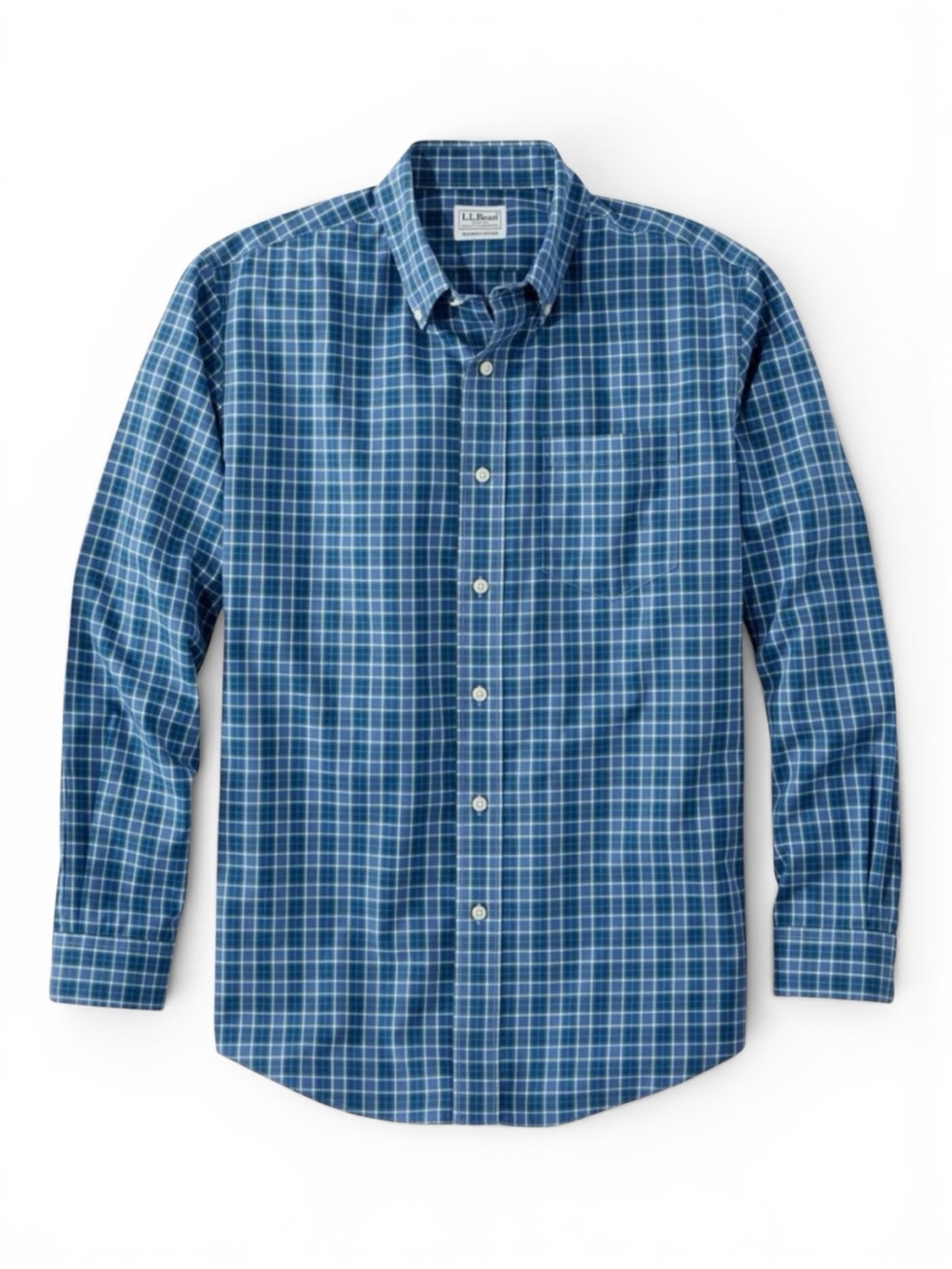 NEW L.L. Bean Wrinkle-Free Kennebunk TrueCool Shirt Bearing Blue Men XXL Tall